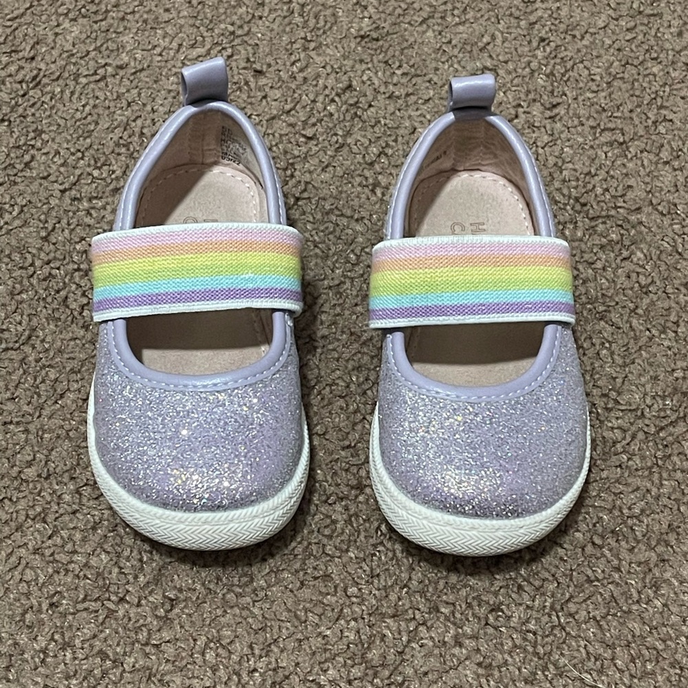 Harper Canyon toddler girl size 5, Mary Jane sneaker with elastic rainbow band